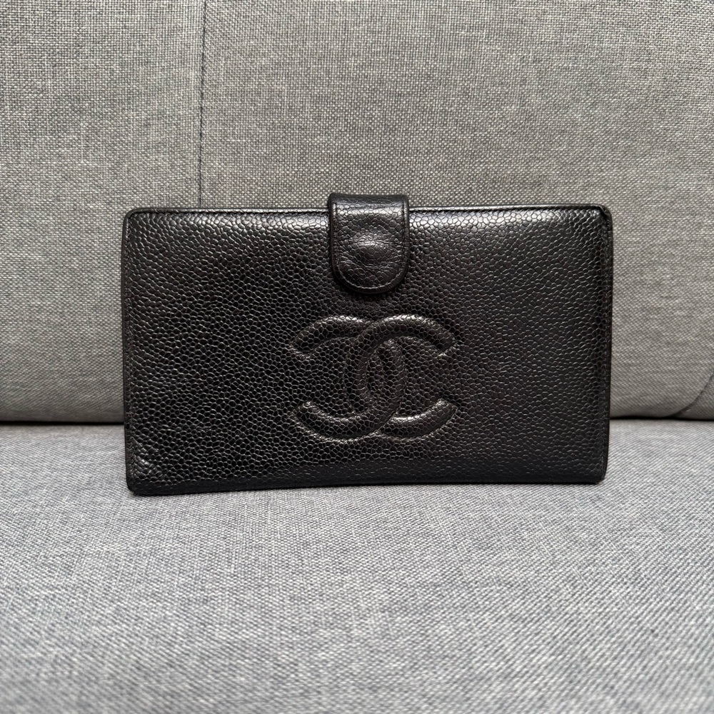 ❌SOLD❌AUTHENTIC CHANEL Black Caviar Wallet with Box & Card & adjustable Chains✨ - Picture 7 of 17